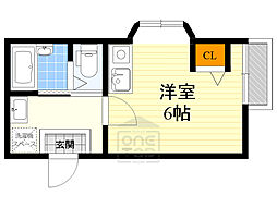REBANGA江坂AP ワンルームの間取図画像