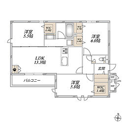 Le Reve 箕面 南 3LDKの間取図画像
