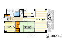ボンヌ愛 2LDKの間取図画像