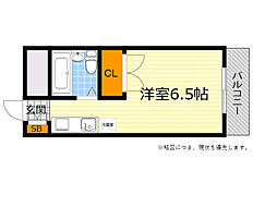 アパートメントシバタ2 ワンルームの間取図画像