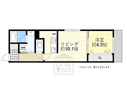 ドロップショット日の出 1LDKの間取図画像