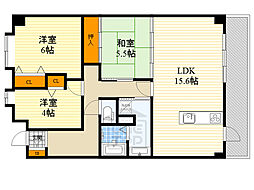 ウイング旭ケ丘 3LDKの間取図画像