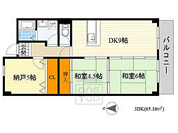 アスティオンエサカ 3LDKの間取図画像