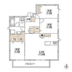 ヴィラソーレ 3LDKの間取図画像