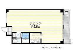 紙谷マンション2 ワンルームの間取図画像