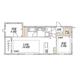 ヘーベルメゾン上町 2LDKの間取図画像