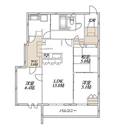 ウエスタンハイツ18 3LDKの間取図画像