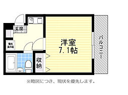 エスポワール21 1Kの間取図画像