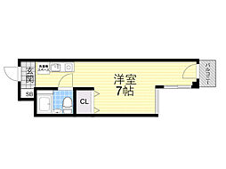 リアライズ阪急吹田1 ワンルームの間取図画像