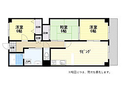 日恵ハイツD棟 3LDKの間取図画像