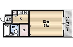 バウハウス 1Kの間取図画像