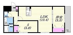 GRAND STEADY 服部本町 1SLDKの間取図画像