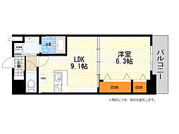 アルシェTARUMI 1LDKの間取図画像