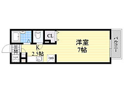 パセオ・グリーンヒルズ ワンルームの間取図画像