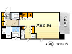 セイル江坂公園 ワンルームの間取図画像