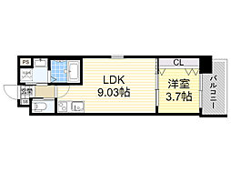 V-rencontresuita 1LDKの間取図画像