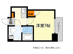 アスール江坂3rd 1Kの間取図画像