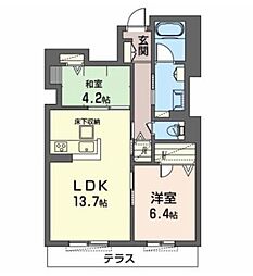 シャーメゾンリーゾス 2LDKの間取図画像