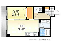 テラスクラーヴス 1LDKの間取図画像