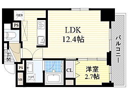 フレール江坂レジデンシャル 1LDKの間取図画像