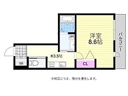 グランシャルム円山 1Kの間取図画像