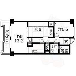 センチュリー竹谷 2LDKの間取図画像
