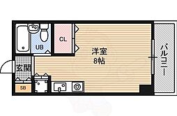 東明マンション江坂 ワンルームの間取図画像