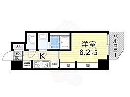 リブネスコート大阪大学前 1Kの間取図画像