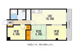 ハイツ三ツ池台 3LDKの間取図画像