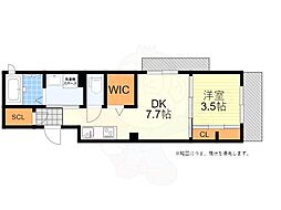パステルC.C 1DKの間取図画像