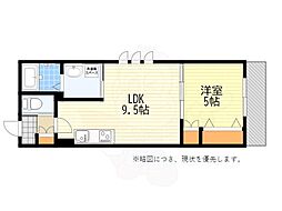 北摂メゾン 1LDKの間取図画像