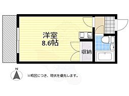 シャンポール壹番館 1Kの間取図画像
