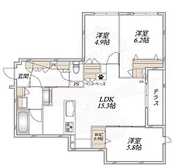 (仮称)吹田市千里山西6丁目へーベルメゾン 3LDKの間取図画像
