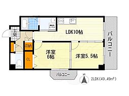 ベルメゾン千里中央 2LDKの間取図画像