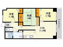 グランベール桃山台 3LDKの間取図画像