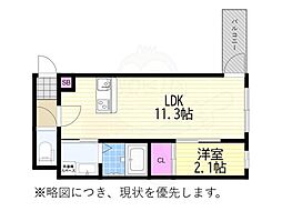 Louis Apartment 豊中蛍池 ウエスト 1LDKの間取図画像