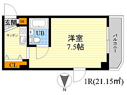 M&T江坂 ワンルームの間取図画像