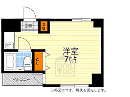 ハイツオー・ワイ ワンルームの間取図画像