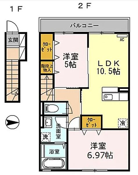 東京都足立区鹿浜2丁目(賃貸アパート2LDK・2階・59.19㎡)の写真 その1