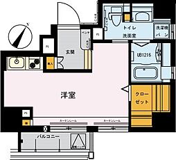 こもれび神田神保町 4階ワンルームの間取り