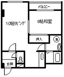 センチュリー開運 1LDKの間取図画像