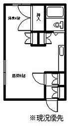 旭町しまハイツ 1LDKの間取図画像