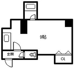 サンライズビル ワンルームの間取図画像