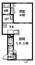 SAGAI-TIDA 1LDKの間取図画像
