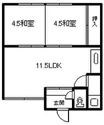 栄和マンション 2LDKの間取図画像