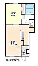 Lennon大町 1LDKの間取図画像