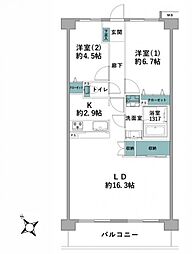 メイツ海老名 2LDKの間取図画像
