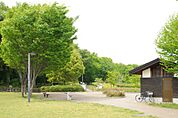 【座間谷戸山公園】621ｍ　座間駅の方から座間市役所の方まであるとっても広い公園。木の歩道があり、ジョギングやウォーキングをしている方が多いです。