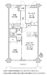 アールプラザ本厚木 2SLDKの間取図画像