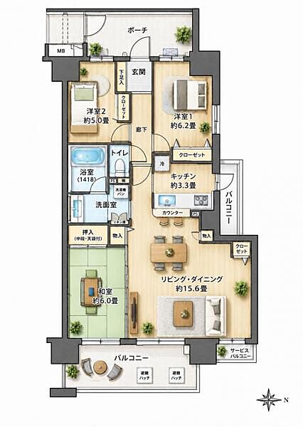 間取りを拡大表示
